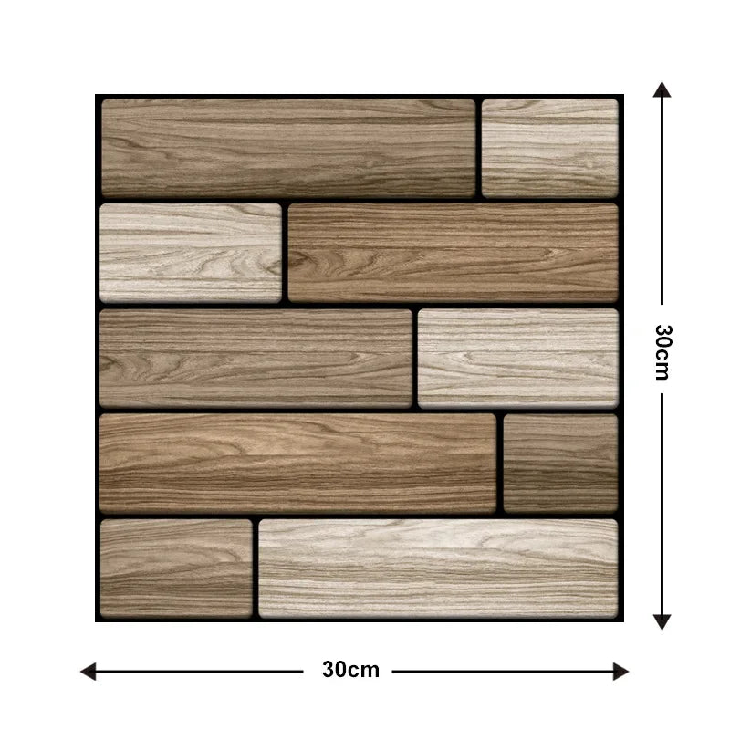 10 Keping Pelekat Dinding Pelekat Diri 3D 30x30cm Kertas Dinding PVC Kalis Air Mural Seni Dinding Boleh Alih untuk Hiasan Ruang Tamu Rumah DIY