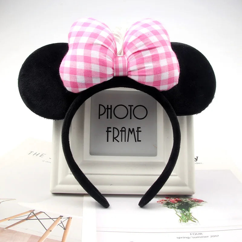Cartoon Anime Mouse Ears Headband for Women Men Hair Accessories Cute Mouse Elasticity Bow Headdress Toys Childrens Xmas Gifts