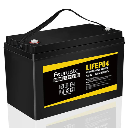 12V 100Ah LiFePO4 Battery 4000~8000 Cycles,Built-in BMS,Perfect for RV, Solar, Marine, Home Energy Storage