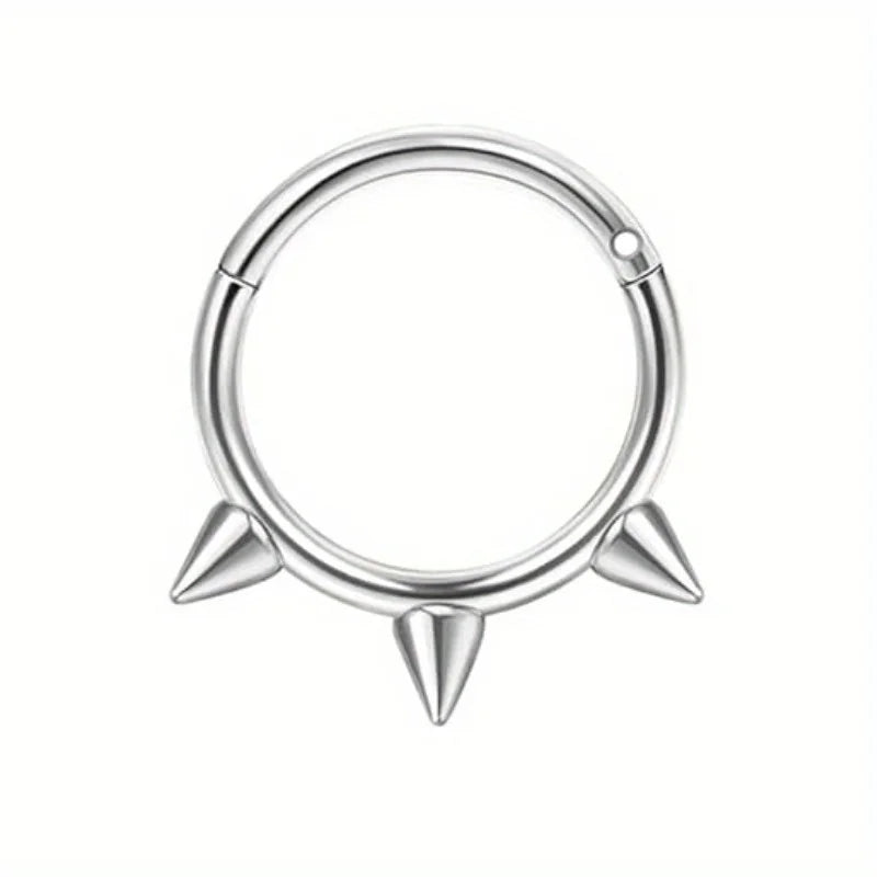 CASSIECA 1Pc Surgical Steel Septum Rings 16G Clicker Nose Rings Hoops Small Cartilage Helix Daith Piercing Jewelry for Women Men