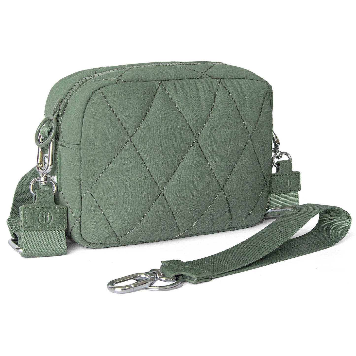 Dompet Wristlet untuk Wanita Dompet Nilon Crossbody dengan Beg Puffer Beg Bahu Dompet untuk Pembawa Telefon Pemegang Kad Kredit Perjalanan