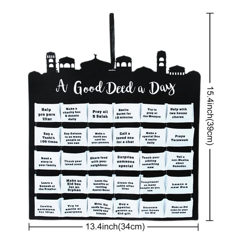 Eid Mubarak DIY Felt Countdown Calendar Hiasan Ramadan Untuk Rumah Islam Muslim Party Suppiles Ramadan Kareem Eid Al Adha
