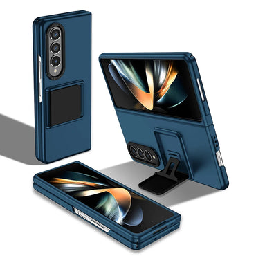 Untuk Galaxy Z Fold 3 4 Sarung Dengan Pendakap Kickstand Terbina dalam Perlindungan Kamera Sarung Anti Gores Hitam Biru Hijau Merah Untuk Lipat 5 6