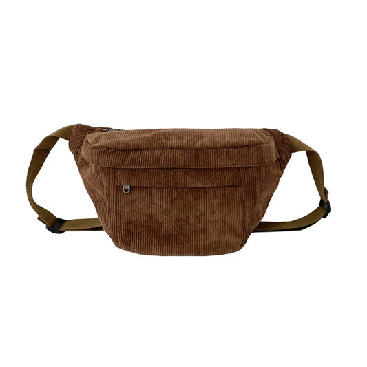 Fashion Corduroy Waist Bag Casual Lady Waist packs Phone Pack Large capacity Unisex Crossbody Chest Bags Street Hip hop Belt Bag