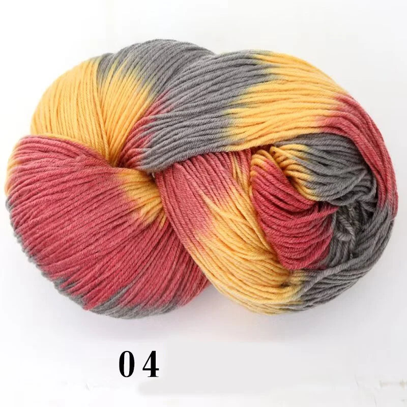 250g Rendering Segment Dyed with Colorful Wool Yarn, Colorful Rainbow Thread, Hand Woven Sweater, Scarf, Hat, Glove Yarn