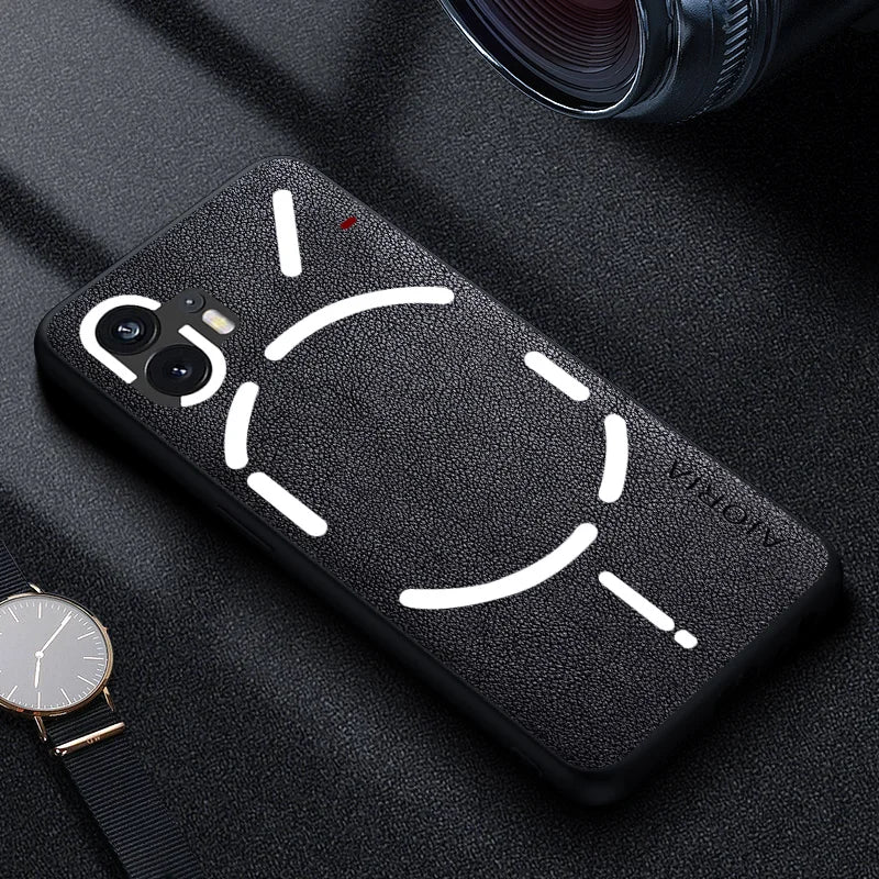 Premium Luxury leather Phone Case for Nothing Phone 2 1 Gaya Perniagaan Retro Funda penutup warna pepejal