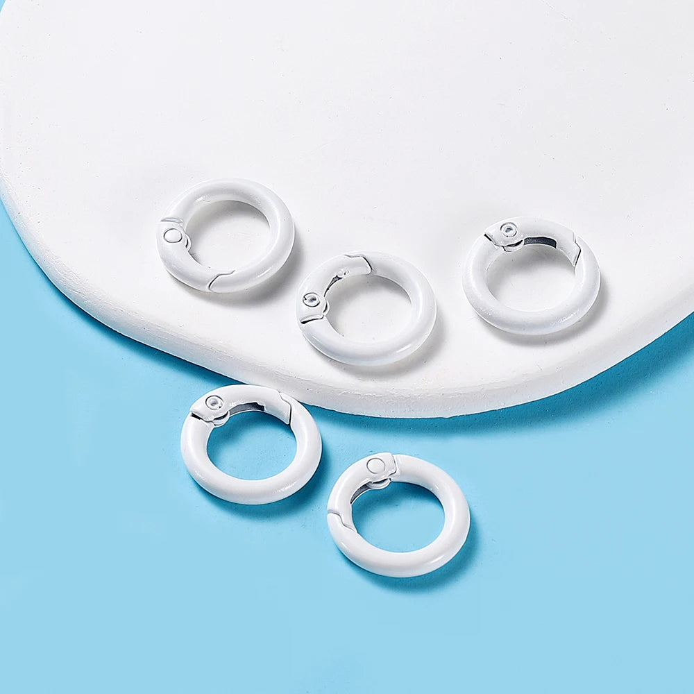 5Pcs/Lot 21 Colors Metal O Ring Spring Clasp Openable Round Carabiner Keychain Clips Hook Dog Chain DIY Jewelry Buckle Connector