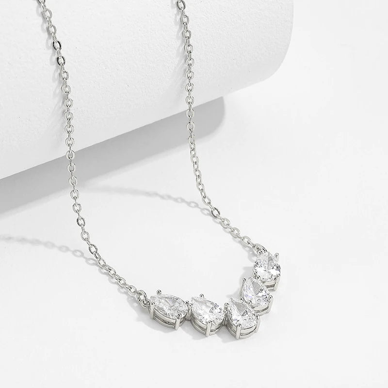 ZAKOL AAA Cubic Zirconia Flower Pendant Necklace for Women Fashion Gold Color Charm Choker Bridal Wedding Party Jewelry