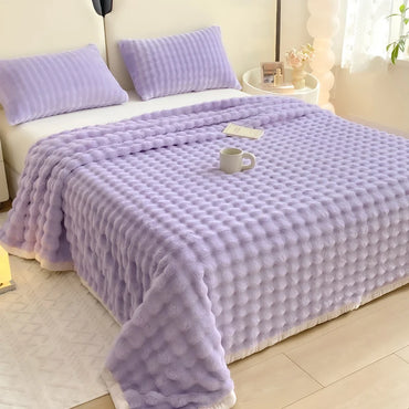 Cadar Baldu Mewah Baharu Cadar Katil Heavyweight Cadar King untuk Selimut Single Queen Hangat Musim Sejuk