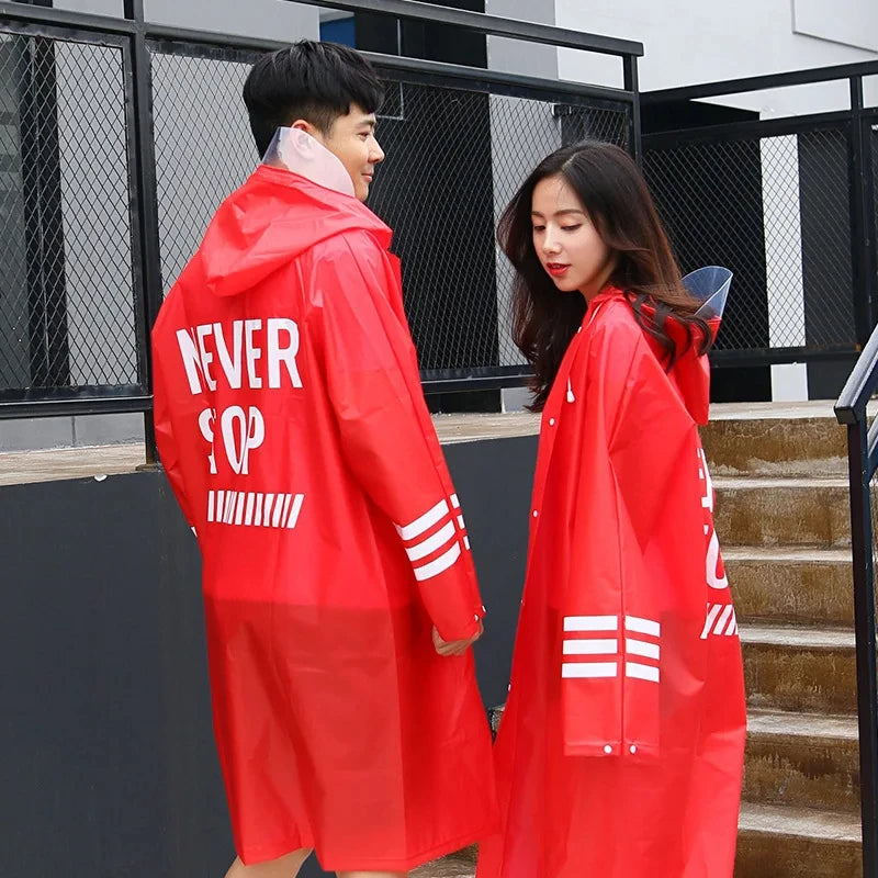 Baju Hujan Pasangan Fesyen Baju Hujan Pasangan EVA Baju Hujan Lelaki dan Wanita Aksesori Pendakian Gunung dan Memancing Lutsinar