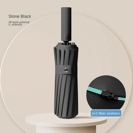 60 Payung Automatik Bertetulang Tahan Angin Tulang untuk Lelaki, Hujan dan Bersinar, Dwi Tujuan, Payung Matahari Tahan Sinar UV,
