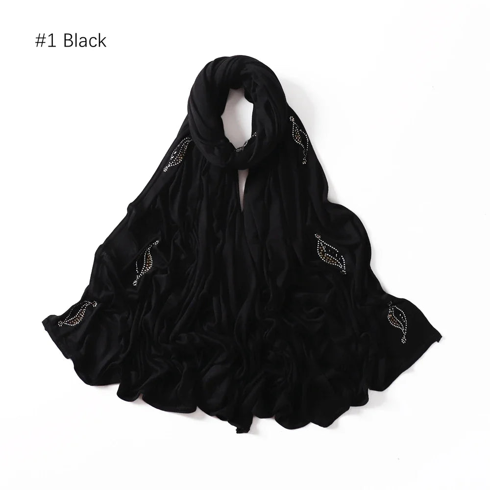 170*70CM Berlian buatan Jersi Premium Tudung untuk Wanita Tudung Tudung Biasa Wanita Muslimah Jersi Hijab Serban Pakaian Islam
