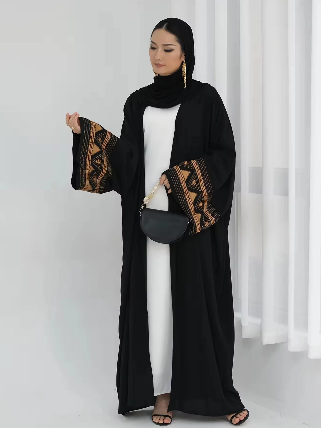 2025 Kedatangan Baru Bordir Muslim Abaya Ramadan Saudi Abaya Kaftan Wanita Pakaian Muslim Jubah Pakaian Dubai Sederhana