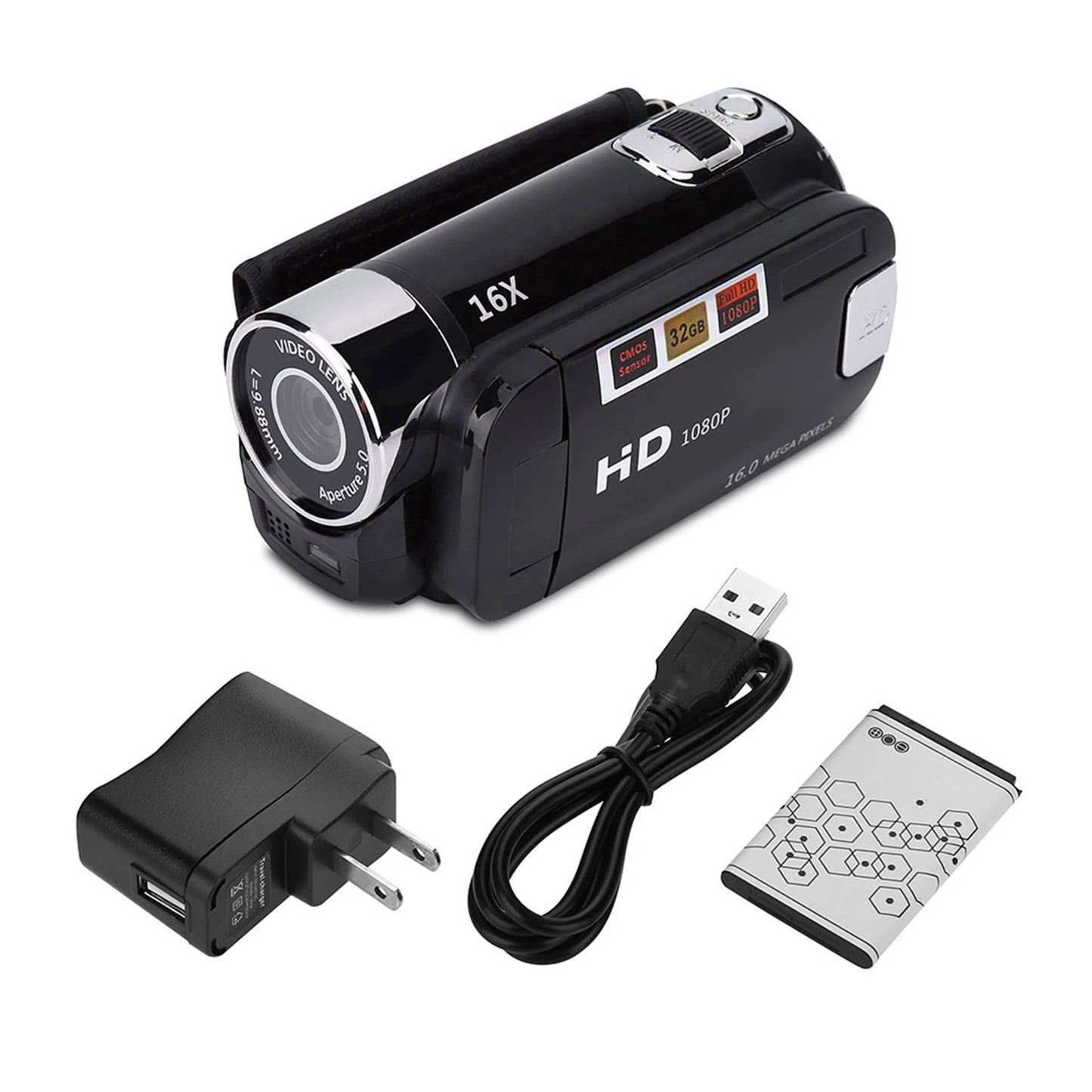 Kamera DV Putaran HD Penuh 16X Definisi Tinggi Camcorder Digital Video Kamera DV Digital DV Digital Camcorder Kamera Video HD