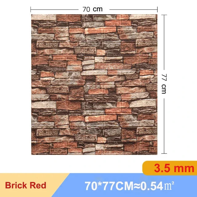 1/5/10Pcs 70*77cm Self-adhesive 3D Retro WallPaper Crash Sponge Imitation Brick Wall Sticker for Home DIY Wall Decor Backdrop