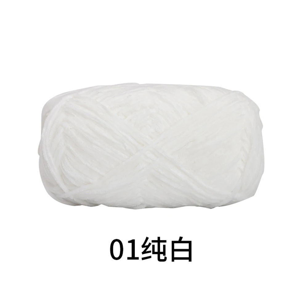 40g/roll 2mm Lustre Chenille Yarn DIY Hand Crochet Dolls Shoes Materials For Hand Knitting Thin Pleuche Wool Rope