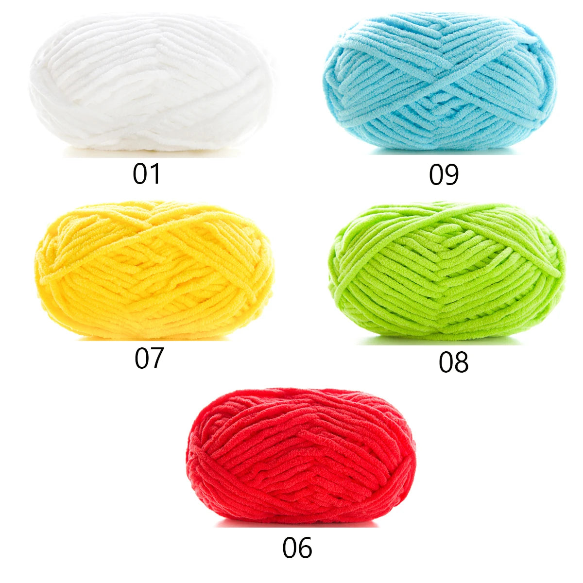 5pcsX50g Thick Velvet Yarn Handmade DIY Knitting Yarn Wholesale Wool Line Scarf Hat Soft Chenille Yarn Knit Wol
