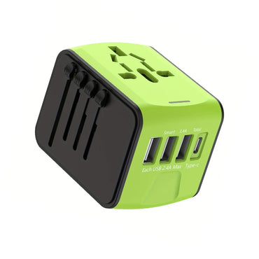 Penyesuai Perjalanan Antarabangsa Dengan 3 Penyesuai Kuasa USB Dan Jenis C Untuk Pengecasan Pantas Palam Tavel EU/UK/AS/Australia