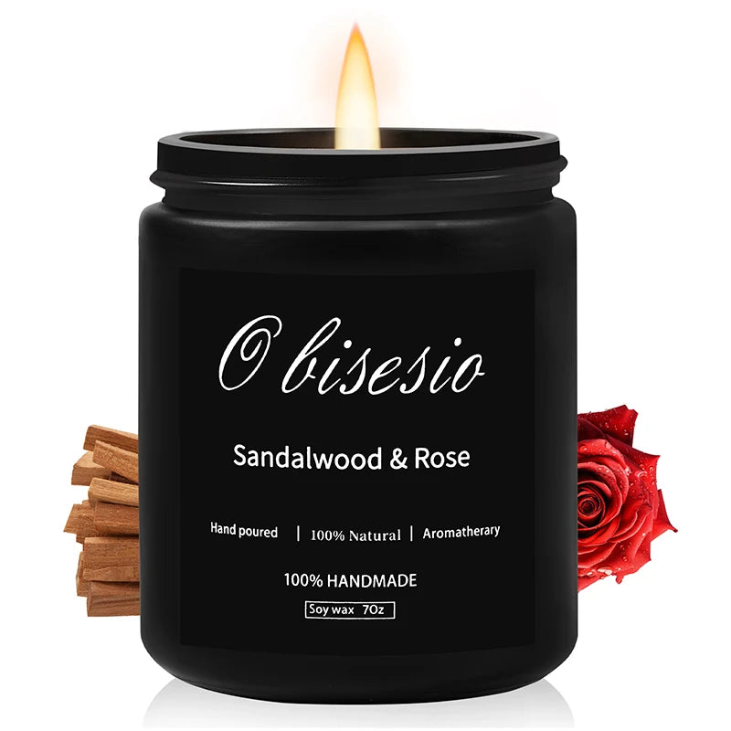Lilin Bau Obisesio untuk Lelaki Lilin Aromaterapi untuk Set Lilin Soya Bau Rumah Kayu Manis Epal Vanila Labu Lelaki Lilin