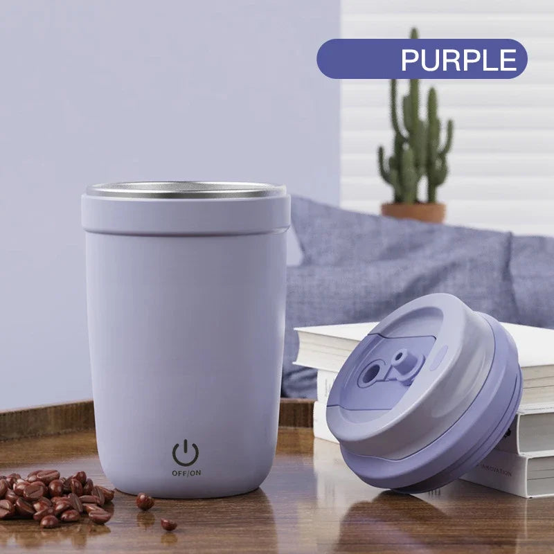 Cawan Kopi Kacau Elektrik Automatik,Mug Kopi Kacau Sendiri Dengan Jerami, Cawan Bancuhan Auto Susu Kopi, Mengecas, Mudah Alih