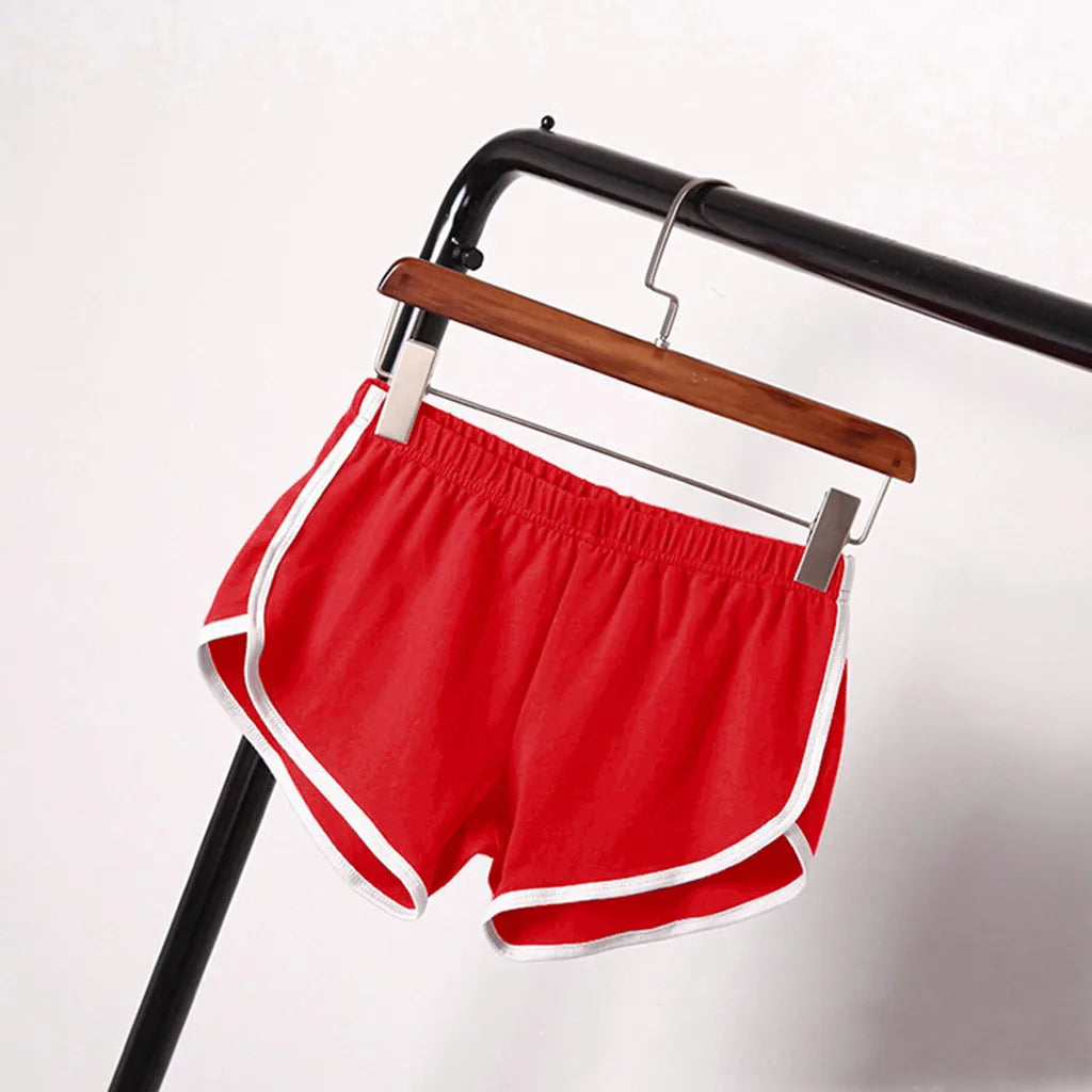 Seluar Pendek Sukan Wanita Kasual Longgar Seluar Lurus Memakai Pinggang Tinggi Nipis Anti-Berjalan Tiga Titik Seluar Panas Yoga Pantalones