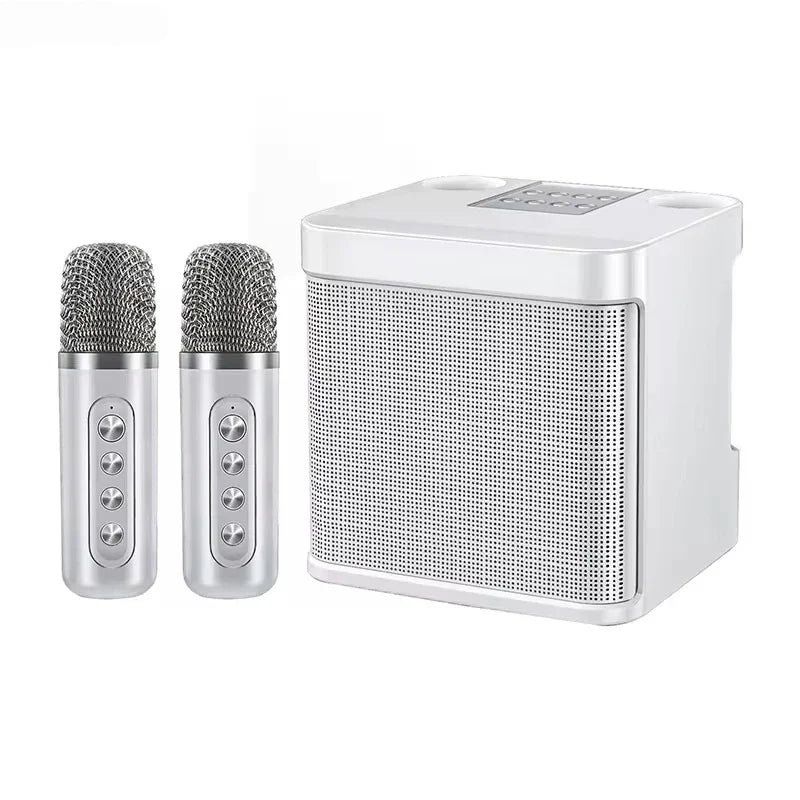 Mesin Karaoke VIKEFON Dengan 2 Mikrofon Dwi Wayarles Portable Boombox AUX Kad TF Pemain Cakera U Pengubah Suara Untuk Pesta