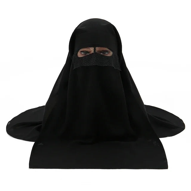 Tudung Muka Muslim Tudung Tudung Islam Niqab Burqa Bonnet Hijab Chiffon Veil Hiasan Kepala Abaya Tudung Wanita Sunscreen Araba Balut Panjang