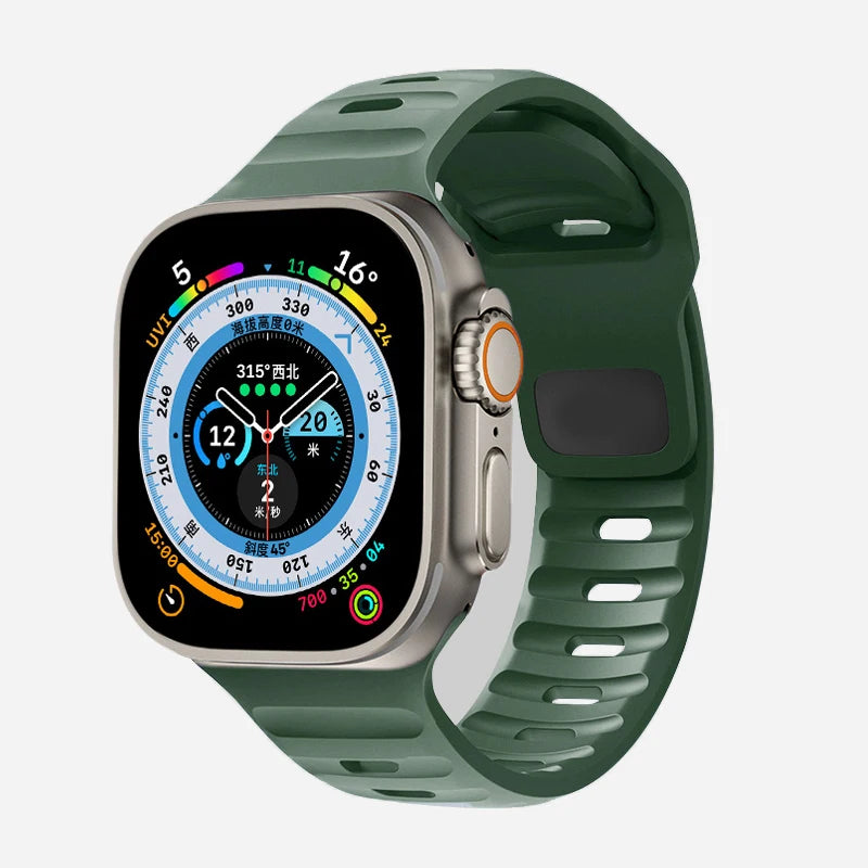 New Original Silicone Strap For Apple Watch Ultra 49mm Sports Bracelet iWatch Series 9 8 7 45mm 41mm 6 5 4 3 SE2 44mm 40mm Band