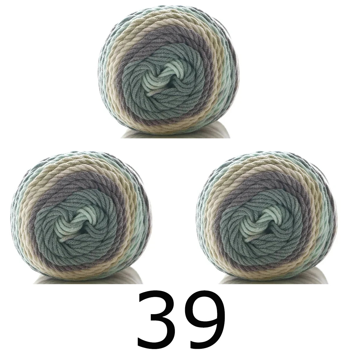 3pcsX100g Benang Pelangi 5 Segmen Helai Benang Dicelup Buatan Tangan DIY Benang Rajutan untuk Topi Sweater Selendang Sofa Kusyen Benang Kek 193M