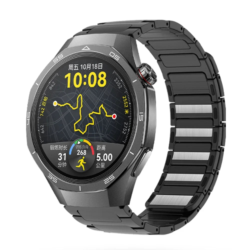 Tali Keluli Tahan Karat Magnetik untuk Jam Tangan Pintar Huawei Watch 4 Pro GT5 Pro 46mm Jalur 22mm untuk Oneplus 2R Amazfit Balance T-rex 3