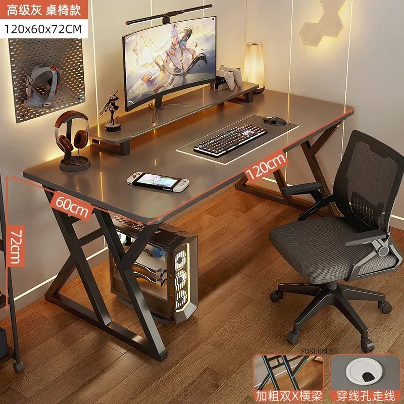 Meja Komputer Desktop Meja Pejabat Meja Isi Rumah Ringkas Meja Permainan Moden dan Set Kerusi Bilik Tidur Meja Kerja Perabot Pejabat