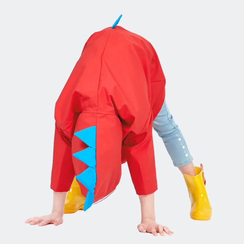 Baju Hujan Bayi Dinosaur Poliester Comel Kot Hujan Luaran Kot Hujan Anak-anak Ponco Kedap Air Hadiah Jaket Hujan Kanak-kanak Lelaki Perempuan