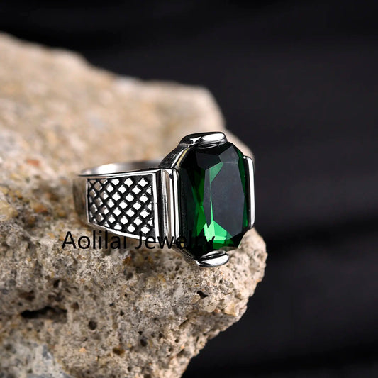 R3351 Men's High Quality Stainless Steel Multiple Color Gemstone Styles Onyx Rings Jewelry Professional Factory Made