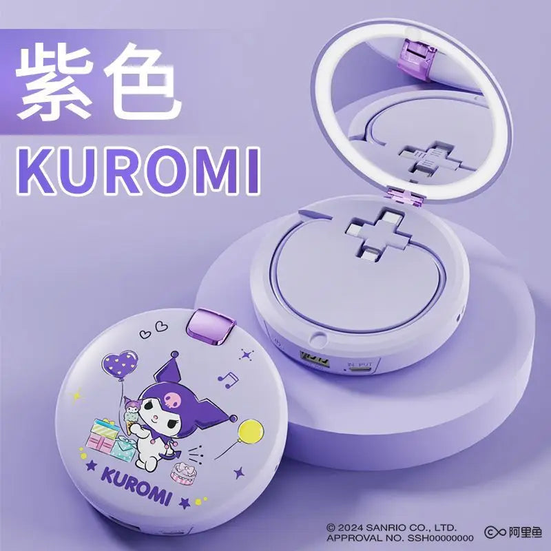Sanrio Hello Kitty bank kuasa mudah alih bank kuasa cermin solek pemanas tangan tiga dalam satu Kuromi bank kuasa pelbagai fungsi mudah alih