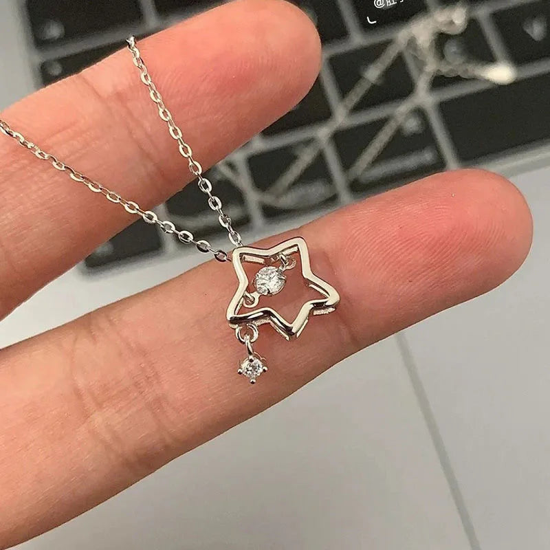 Fesyen Wanita Kristal Zirkon Loket Kalung untuk Wanita Gadis Kristal Rantai Kalung Perhiasan Pesta Punk Kalung rama-rama