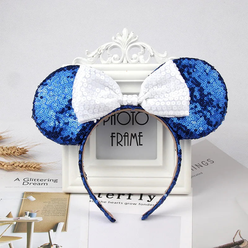 Cartoon Anime Mouse Ears Headband for Women Men Hair Accessories Cute Mouse Elasticity Bow Headdress Toys Childrens Xmas Gifts