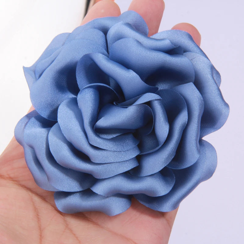9cm Handmade Artificial Satin Peony Flower for Hairpin Clip Apparel Headwear DIY Accessories DIY rosette Fabric Silk organza