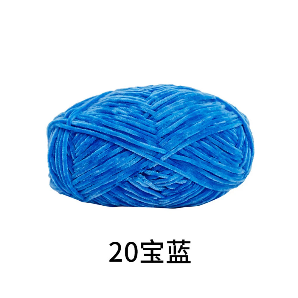 40g/roll 2mm Lustre Chenille Yarn DIY Hand Crochet Dolls Shoes Materials For Hand Knitting Thin Pleuche Wool Rope