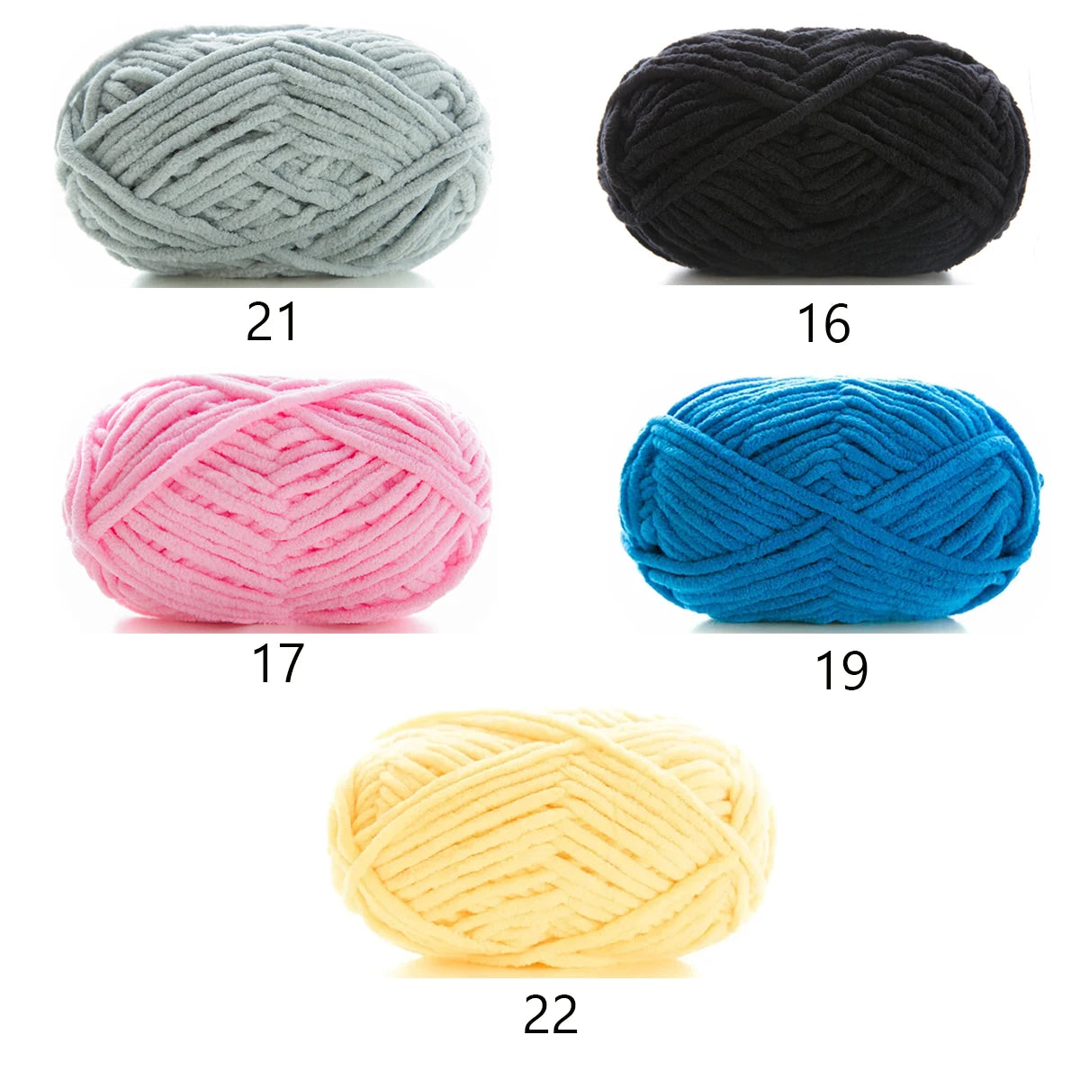 5pcsX50g Thick Velvet Yarn Handmade DIY Knitting Yarn Wholesale Wool Line Scarf Hat Soft Chenille Yarn Knit Wol