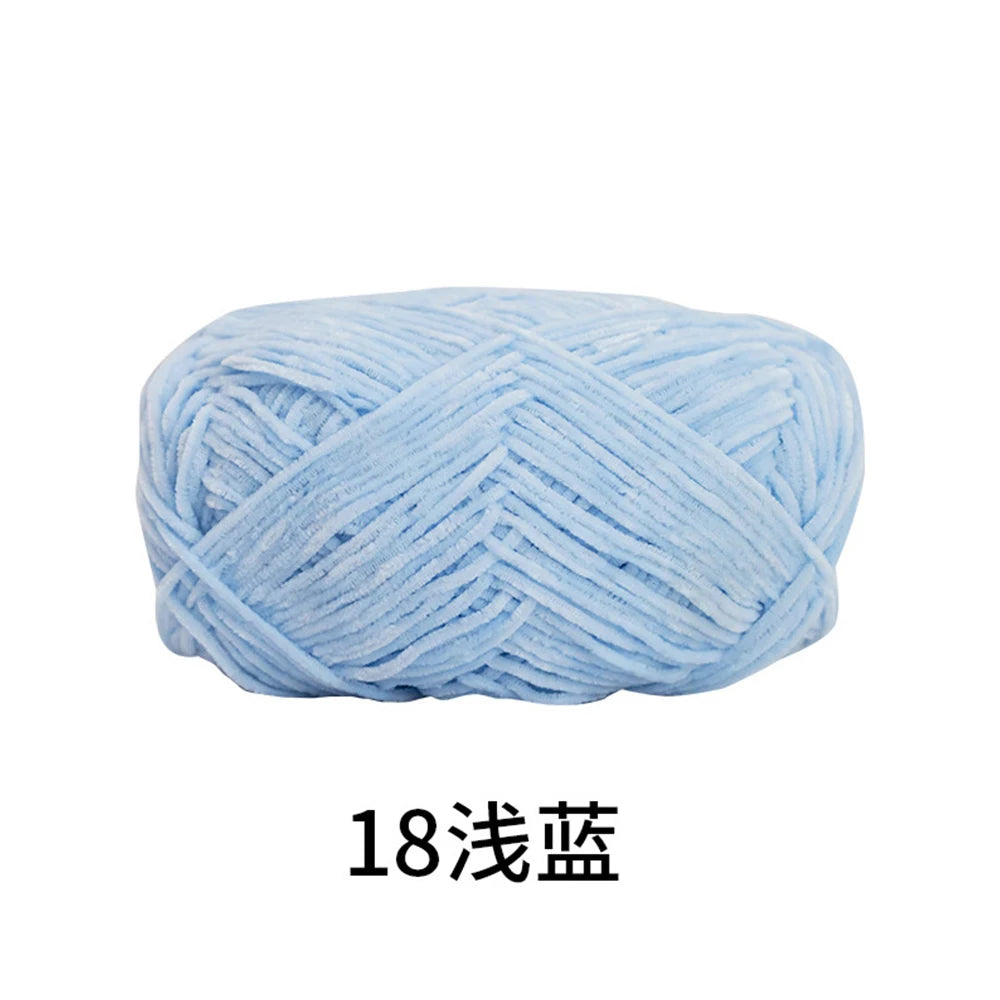 40g/roll 2mm Lustre Chenille Yarn DIY Hand Crochet Dolls Shoes Materials For Hand Knitting Thin Pleuche Wool Rope