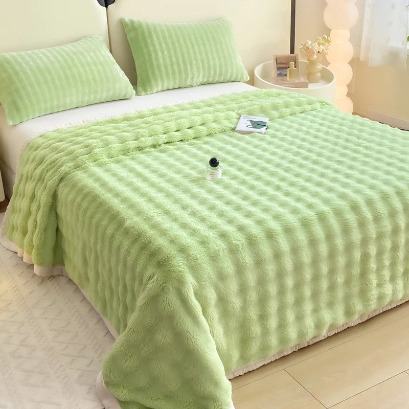 New Plush Velvet Flat Sheets Heavyweight Bed Sheet King Sheets for Winter Warm Single Queen Blanket Bedspreads