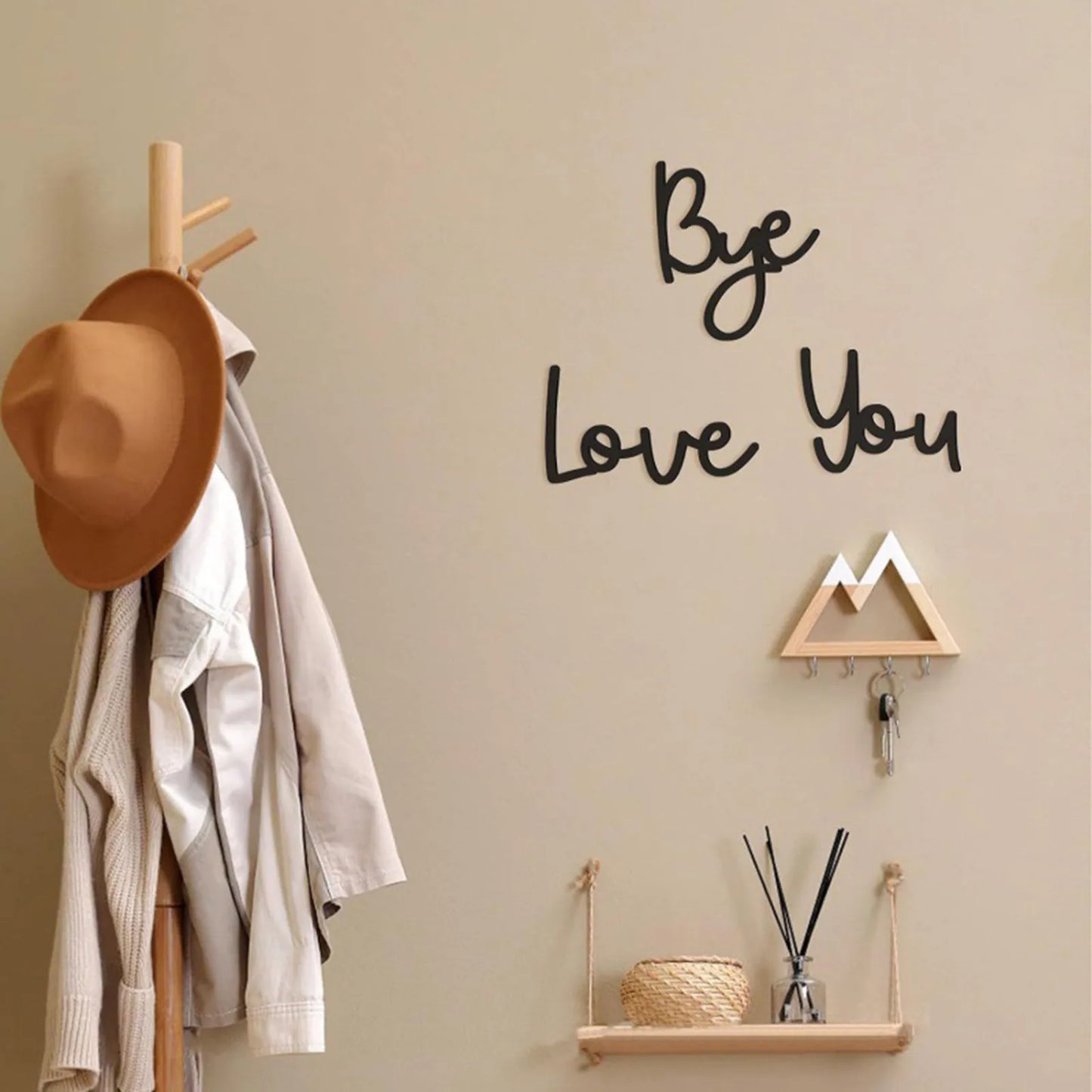 Fesyen Peribadi Love You Bye Papan Tanda Kayu Hiasan Rumah Hiasan Bohemian Hiasan Dinding Hiasan Bilik 2024