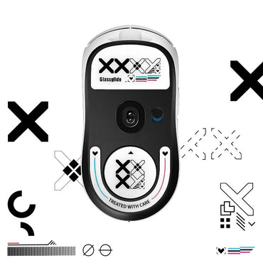 Tetikus Permainan Wayarles Sejuk Tepi Lengkung Bulat Pengganti Kaki Tetikus Kaca Untuk Logitech G Pro X Superlight 2 Tetikus Permainan