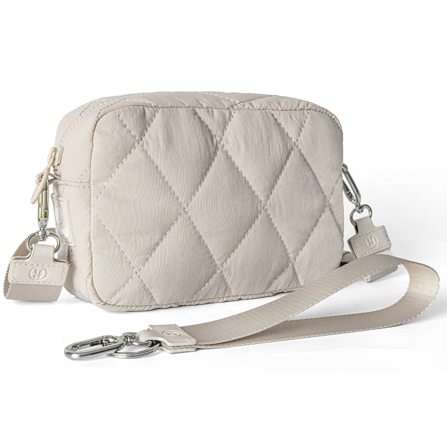 Dompet Wristlet untuk Wanita Dompet Nilon Crossbody dengan Beg Puffer Beg Bahu Dompet untuk Pembawa Telefon Pemegang Kad Kredit Perjalanan