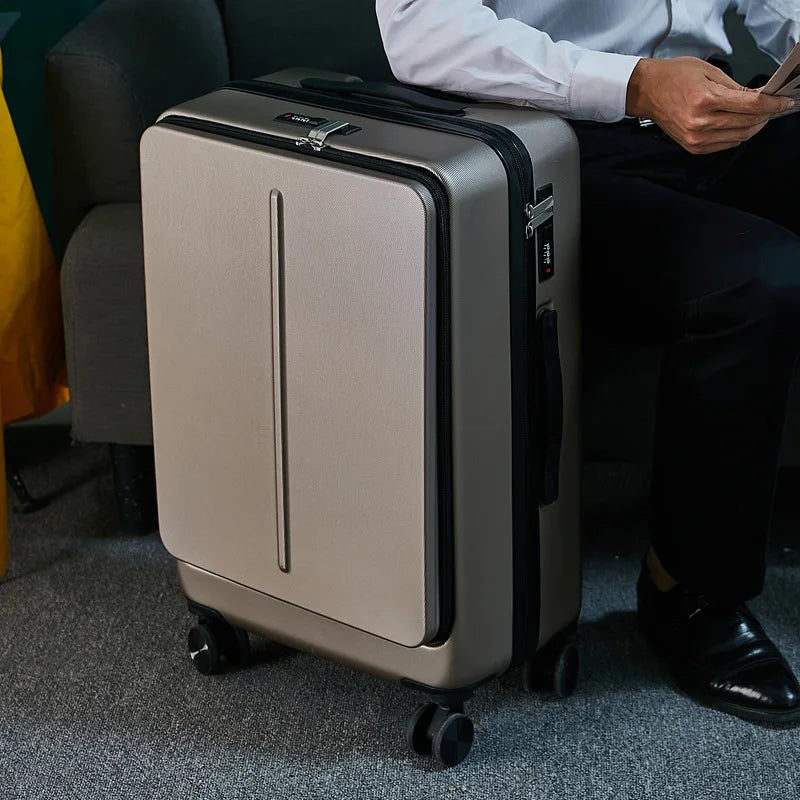 Bagasi Bergolek 20"24" inci BARU dengan Beg Komputer Riba Sarung Beg Perjalanan Perniagaan Lelaki Troli Roda Universal Kotak PC Troli Bagasi