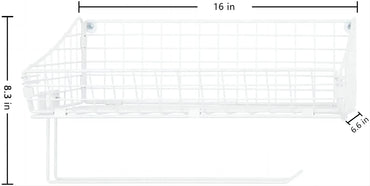 Iron mesh wall mounted kitchen paper rack for hanging exquisite and unique wire mesh large capacity storage space