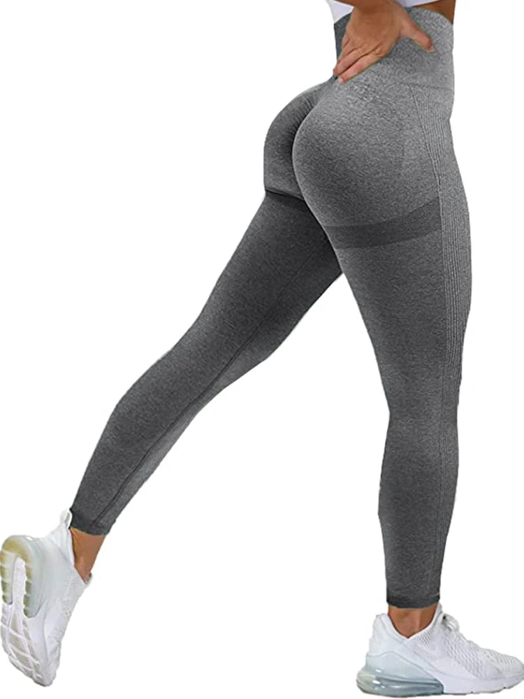 Legging Senam Lancar Wanita Pinggang Tinggi Legging Tekan Ke Atas Wanita Legging Gim Seksi Fesyen Legging Sukan Hitam