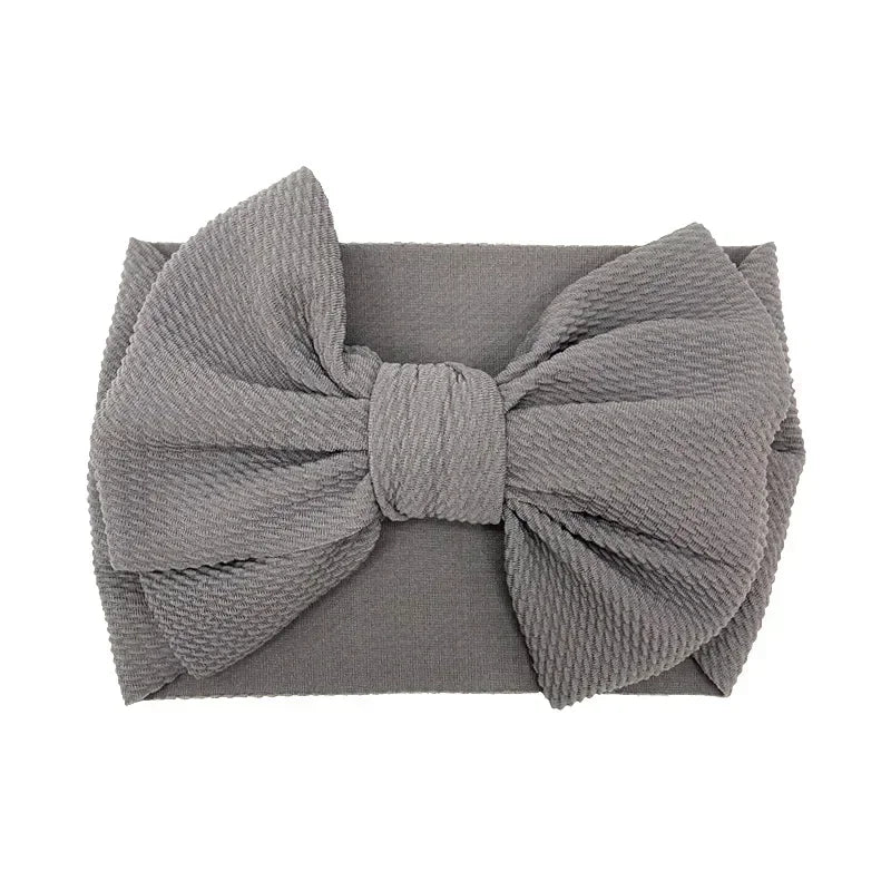 Fesyen Buatan Tangan Ikatan Simpul Elastik Wide Hairband Kanak-kanak Kecil Warna Pejal Big Bows Ikat Kepala Bayi Perempuan Hiasan Kepala Hadiah Percutian