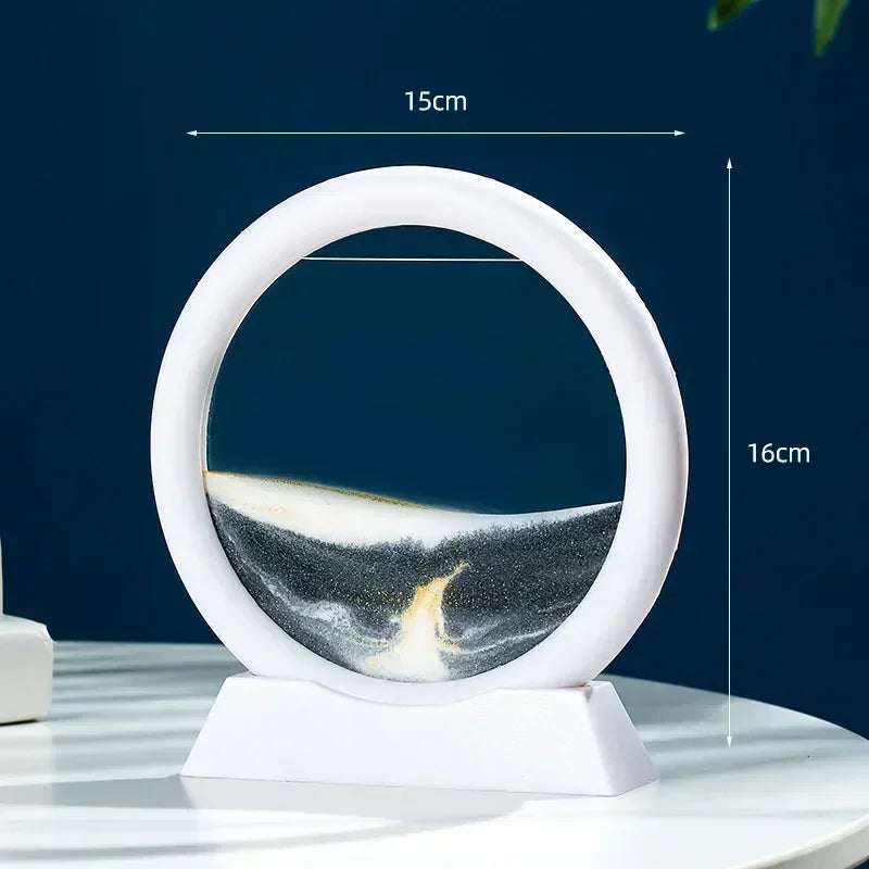 Gambar Seni Pasir Bergerak 3D Bergerak Kaca Bulat 3D Landskap Laut Dalam Desktop Lukisan Pasir Kraf Pasir Hisap Hiasan Pejabat Rumah