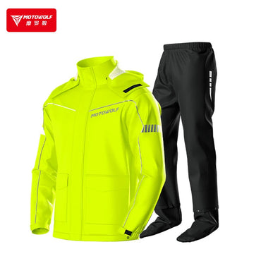 Motorcycle Rainsuit Waterproof Split Raincoat Suit Cycling Motorbike Jacket and Pants Lightweight Foldable Windproof Reflective